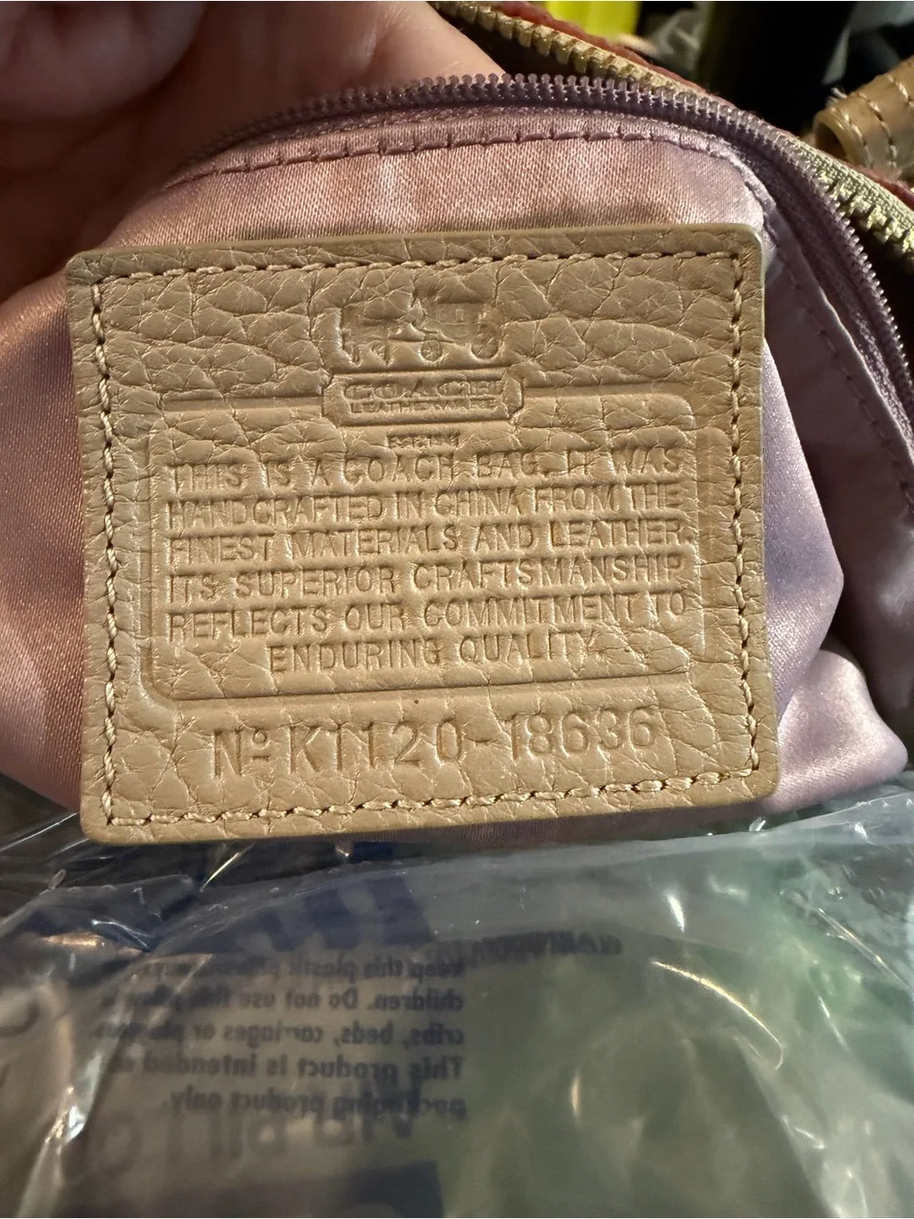 Coach Op Art Sophia Signature Bag.  with Beige Leather Trim  K1120-18636